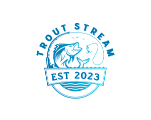 Trout - Marine Fishing Sea Bass logo design