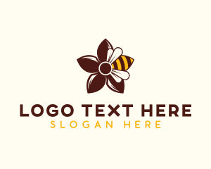 Flower - Eco Flower Bee logo design