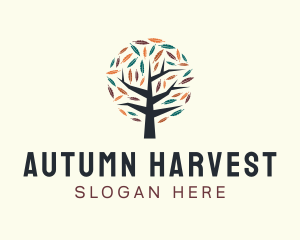 Autumn - Feather Tree Autumn logo design
