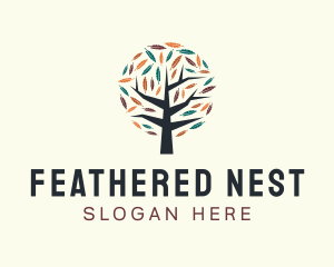 Feather Tree Autumn logo design