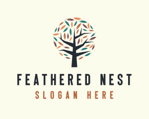 Feather Tree Autumn logo design