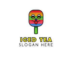 Smiling Ice Cream Popsicle logo design