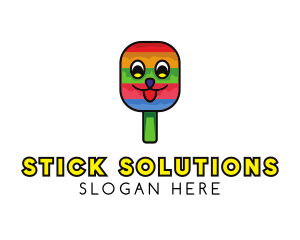 Stick - Smiling Ice Cream Popsicle logo design