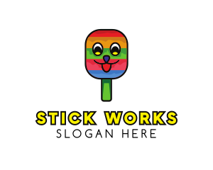 Stick - Smiling Ice Cream Popsicle logo design