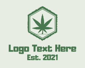 Marijuana - Natural Hexagon Weed logo design