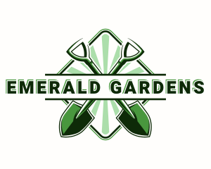 Shovel Gardening Lawn logo design