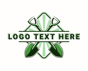 Landscape - Shovel Gardening Lawn logo design
