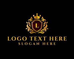 Golden - Premium Shield Crown logo design