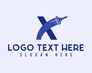 House Painter - Paintbrush Paint Letter X logo design