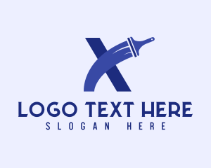 Brush - Paintbrush Paint Letter X logo design