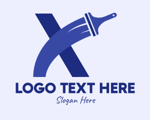 Paintbrush - Paintbrush Letter X logo design