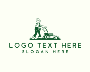 Male - Lawn Mower Landscaper logo design