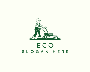 Lawn Mower Landscaper Logo