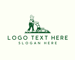 Guy - Lawn Mower Landscaper logo design