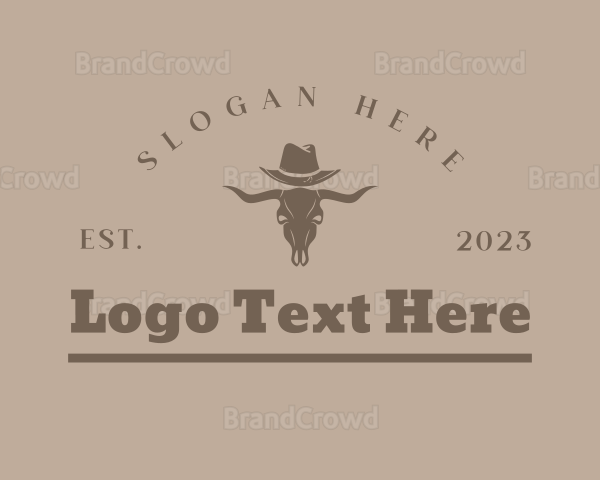 Bull Skull Hat Logo