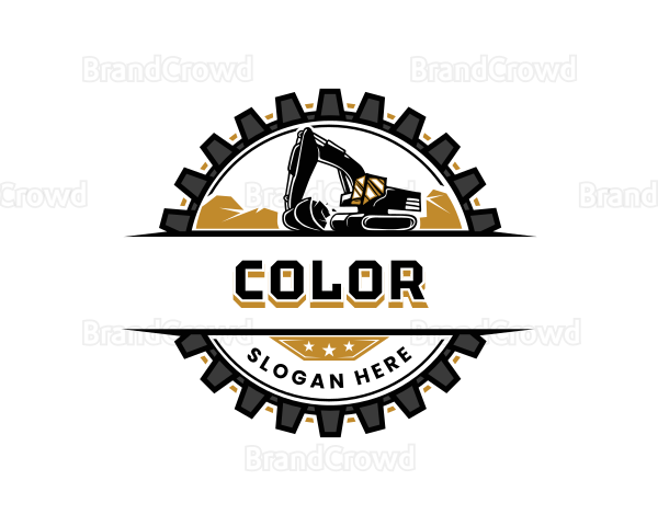 Excavator Equipment Backhoe Logo