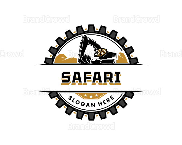 Excavator Equipment Backhoe Logo