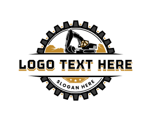 Heavy Duty - Excavator Equipment Backhoe logo design