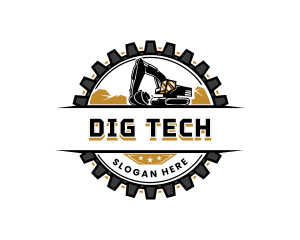 Excavator Equipment Backhoe logo design