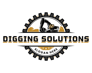 Excavator Equipment Backhoe logo design