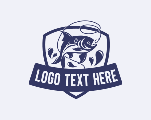 Fishery - Fish Hook Fishing logo design