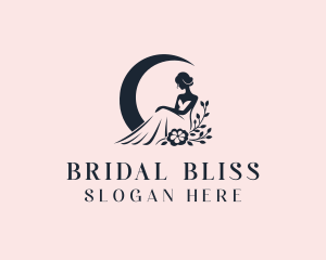 Wedding Woman Flower logo design