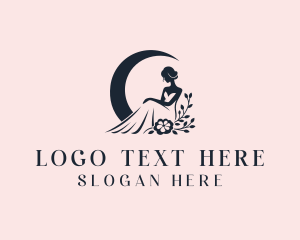 Wedding Woman Flower logo design