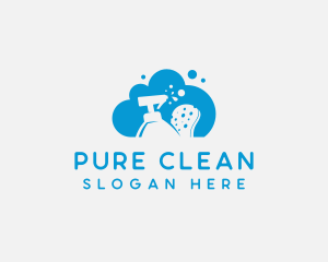 Sprayer Sponge Disinfection Cleaning logo design