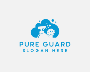 Sprayer Sponge Disinfection Cleaning logo design