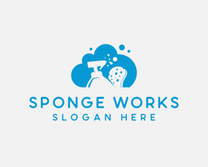 Sponge - Sprayer Sponge Disinfection Cleaning logo design