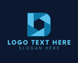 Photo Booth - Camera Shutter Letter D logo design