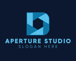 Aperture - Camera Shutter Letter D logo design