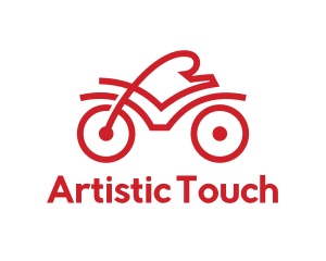 Red Cyclist Outline logo design