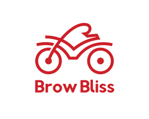 Red Cyclist Outline logo design