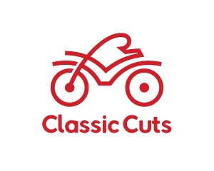 Red Cyclist Outline logo design