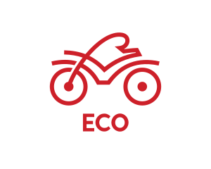 Red Cyclist Outline logo design