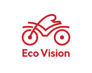 Red Cyclist Outline logo design