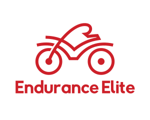 Triathlon - Red Cyclist Outline logo design