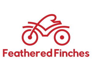 Red Cyclist Outline logo design