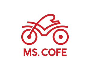 Red Cyclist Outline logo design