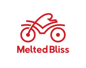 Red Cyclist Outline logo design