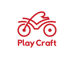 Red Cyclist Outline logo design