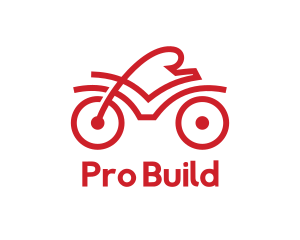 Red Cyclist Outline logo design