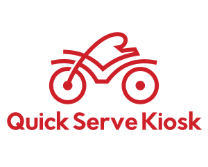 Red Cyclist Outline logo design