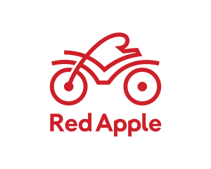 Red - Red Cyclist Outline logo design