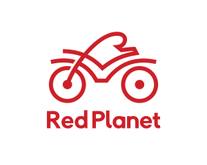 Red Cyclist Outline logo design