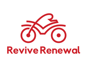 Red Cyclist Outline logo design