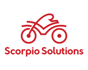 Red Cyclist Outline logo design