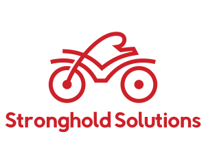 Red Cyclist Outline logo design