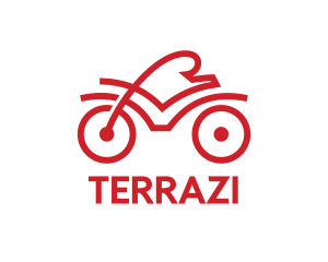 Red Cyclist Outline logo design